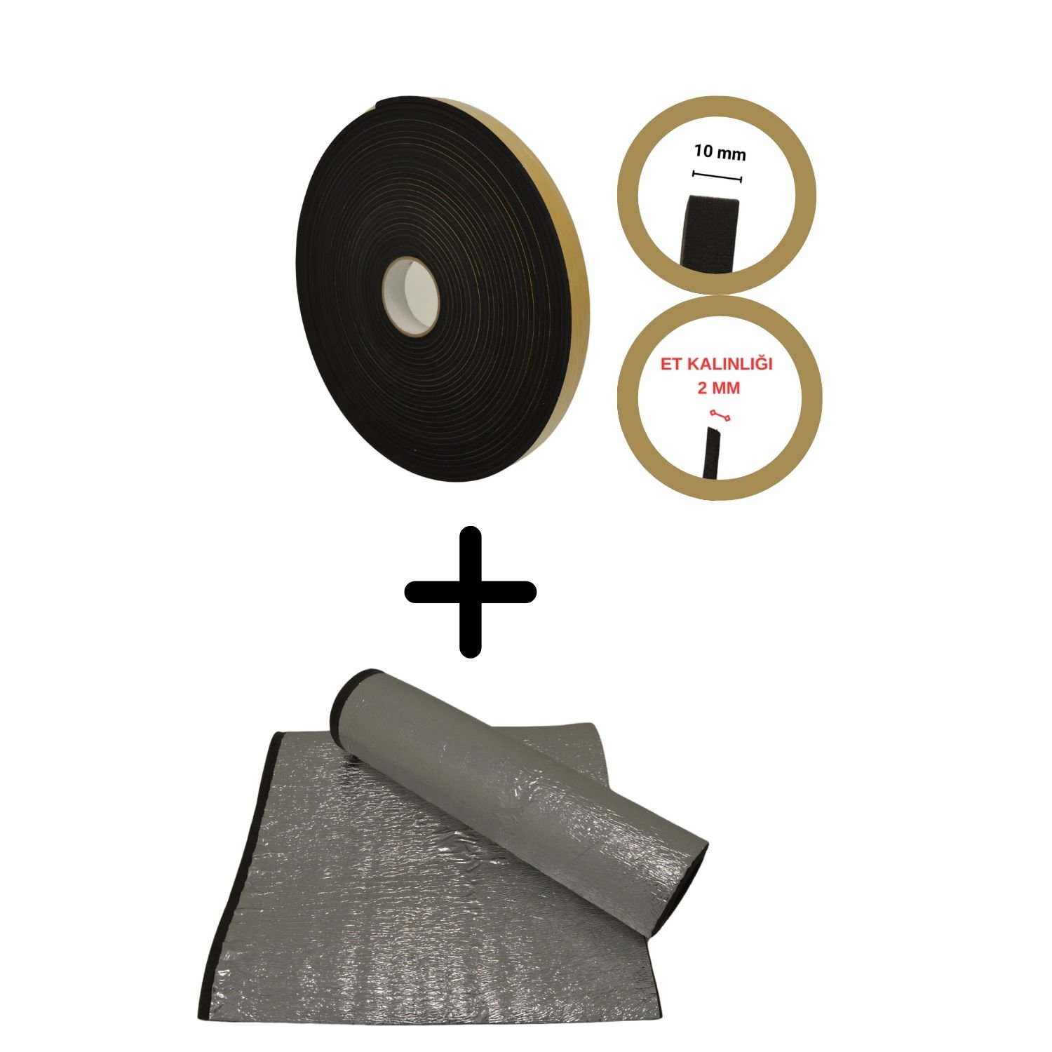 2 x 10 Mm (10 Mt) Yapışkanlı Epdm Sünger  + Petek Arkası Isı Yalıtım Levhası 10 Mm (1 x 1  Mt)