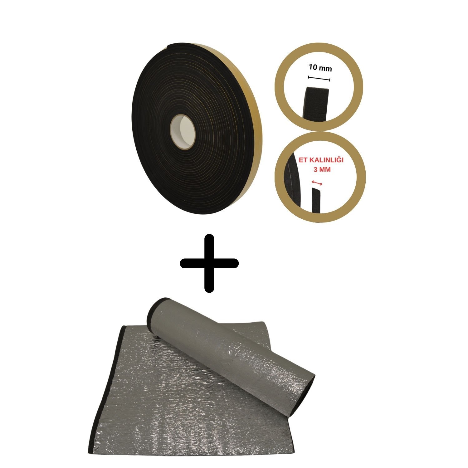3 x 10 Mm (20 Mt) Yapışkanlı Epdm Sünger  + Petek Arkası Isı Yalıtım Levhası 10 Mm (1 x 1  Mt)