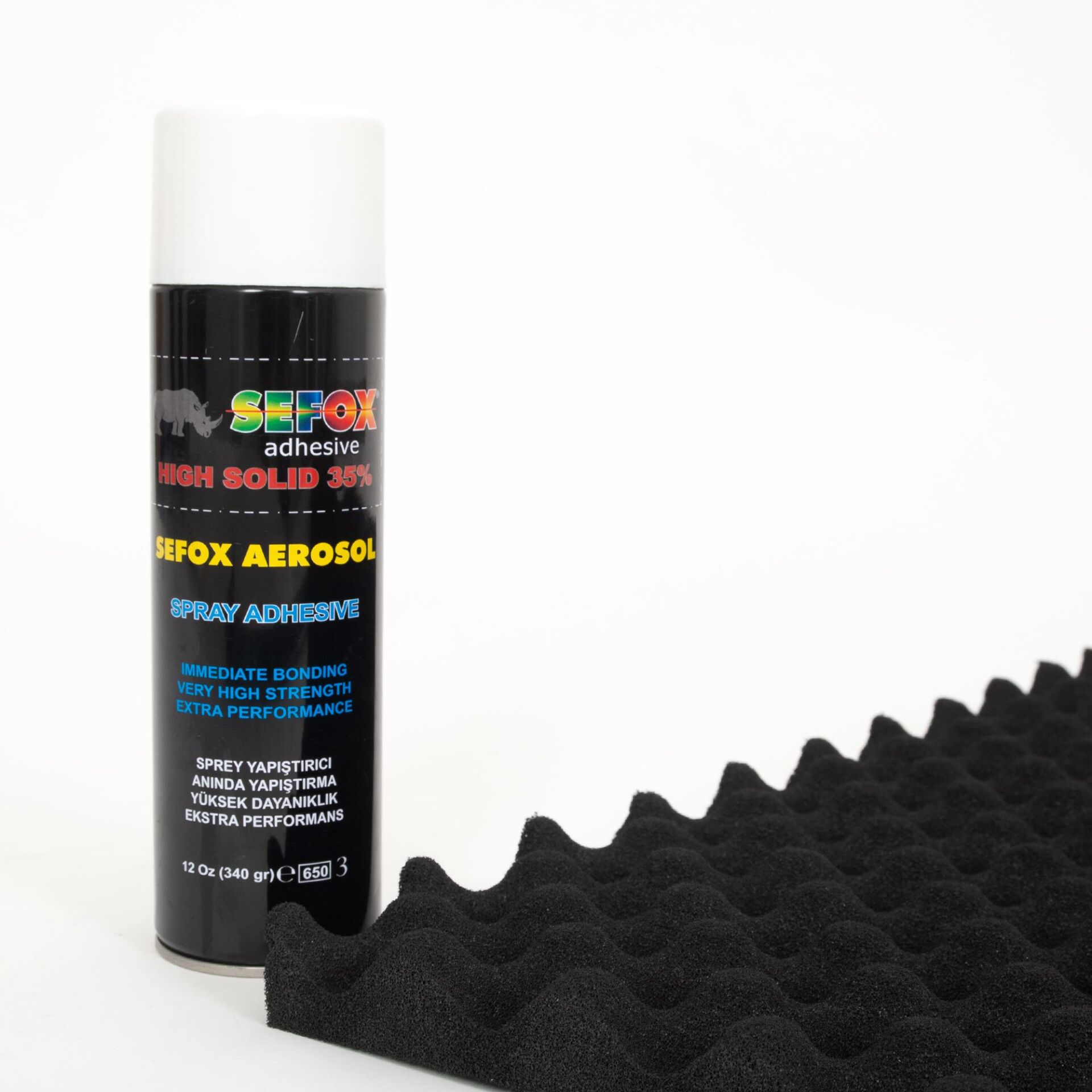 AKUSTİK SÜNGER 30 MM ( EN : 1 MT BOY : 1 MT) + SEFOX  SPREY YAPIŞTIRICI 340 GR (1 ADET)