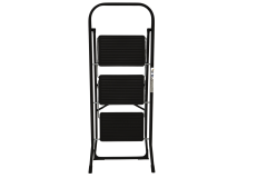 3 Basamaklı Metal Merdiven Hardy Siyah (1.30 Metre)