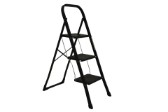 3 Basamaklı Metal Merdiven Hardy Siyah (1.30 Metre)