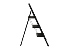 3 Basamaklı Metal Merdiven Hardy Siyah (1.30 Metre)