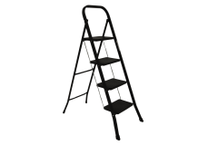 4 Basamaklı Metal Merdiven Hardy Siyah (1.48 Metre)