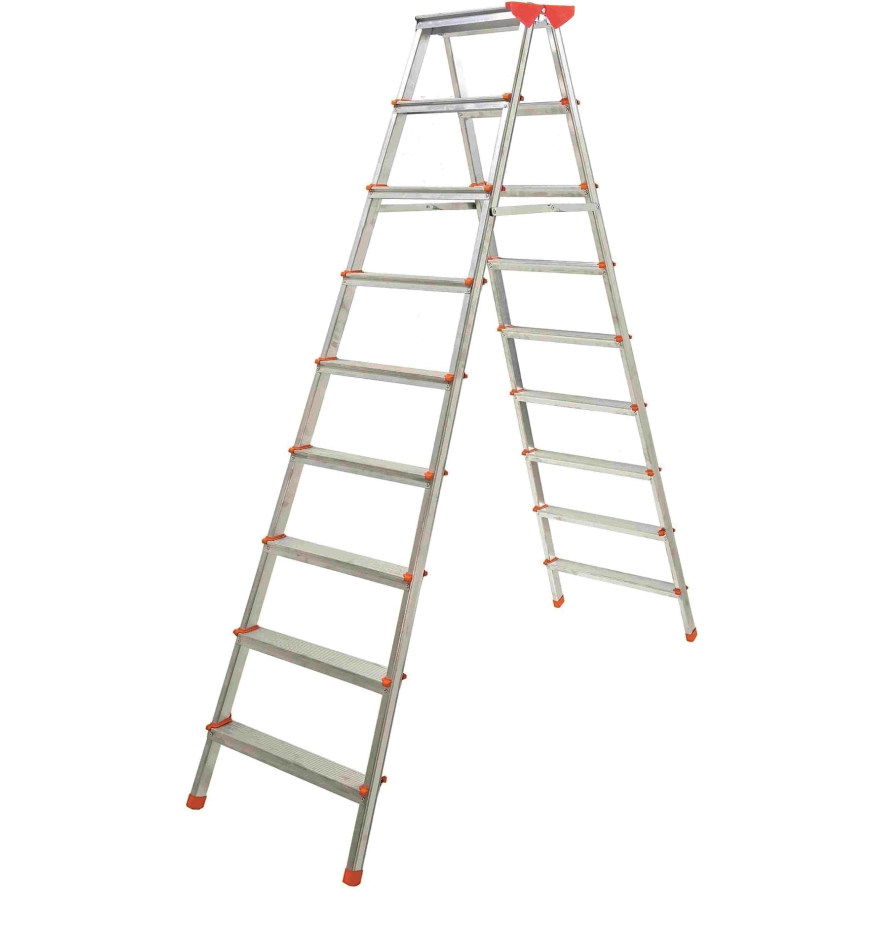 9 Basamaklı Çift Çıkışlı Alüminyum Merdiven 2 Metre (Accm.07)