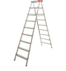 9 Basamaklı Çift Çıkışlı Alüminyum Merdiven 2 Metre (Accm.07)