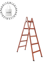Step Frigya 5 Basamaklı Çift Çıkışlı Ahşap Merdiven (Yükseklik 1,70 Mt)