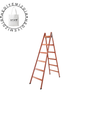 Step Frigya 6 Basamaklı Çift Çıkışlı Ahşap Merdiven (Yükseklik 2 Mt)