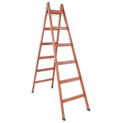 6 Basamaklı Çift Çıkışlı Ahşap Merdiven (Yükseklik 2 Mt)