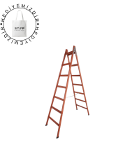 Step Frigya 7 Basamaklı Çift Çıkışlı Ahşap Merdiven (Yükseklik 2.30 Mt)