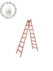 Step Frigya 8 Basamaklı Çift Çıkışlı Ahşap Merdiven (Yükseklik 2.60 Mt)