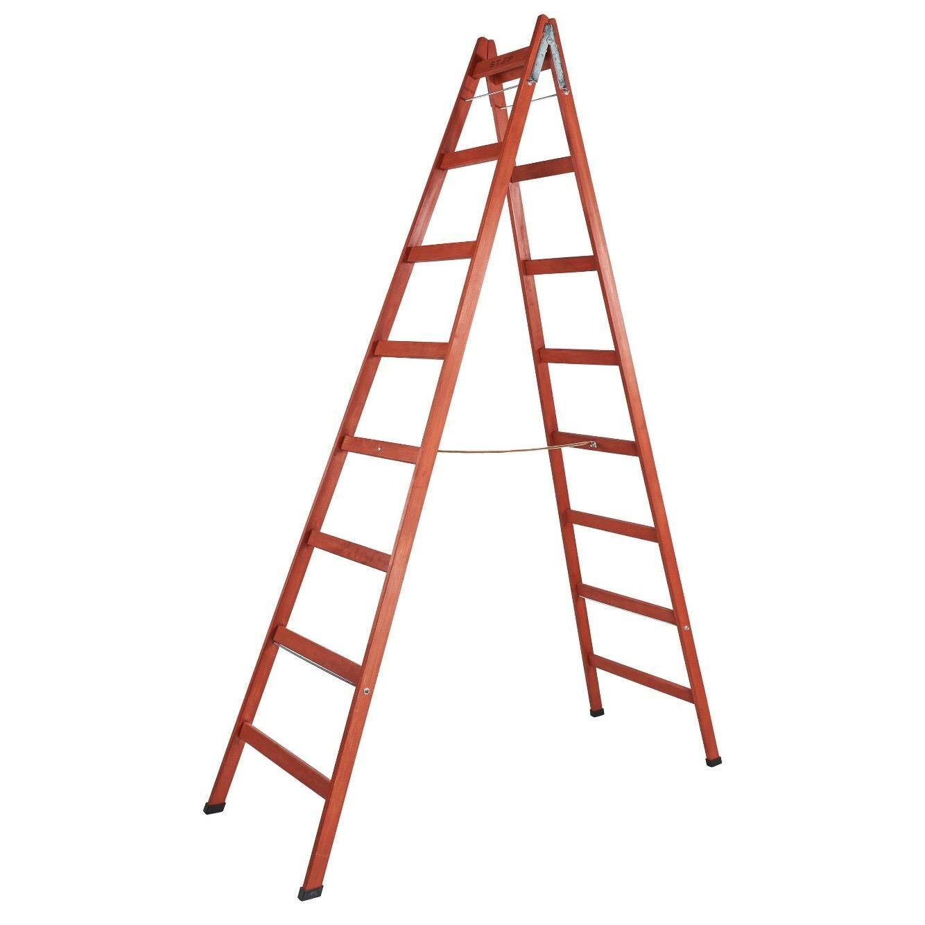 Step Frigya 8 Basamaklı Çift Çıkışlı Ahşap Merdiven (Yükseklik 2.60 Mt)