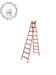 Step Frigya 9 Basamaklı Çift Çıkışlı Ahşap Merdiven (Yükseklik 2.90 Mt)