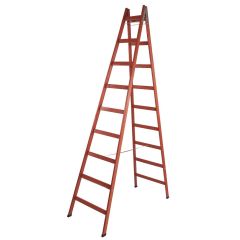 Step Frigya 9 Basamaklı Çift Çıkışlı Ahşap Merdiven (Yükseklik 2.90 Mt)