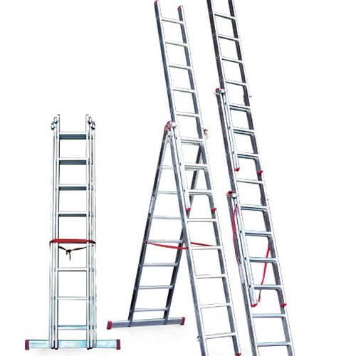 Üç Parça Sürgülü Merdiven A Tipi Alüminyum 6,30 Metre (Satm.11)