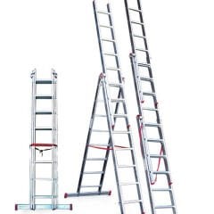 ÜÇ PARÇA SÜRGÜLÜ A TİPİ ALÜMİNYUM MERDİVEN 6,30 METRE (SATM.10)