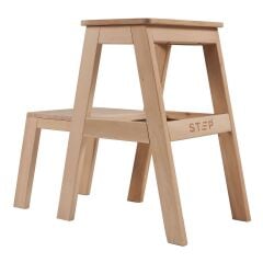 Step Karya İki Basamaklı Ahşap Tabure Merdiven (Yükseklik 55 Cm)