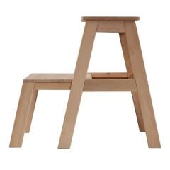 Step Karya İki Basamaklı Ahşap Tabure Merdiven (Yükseklik 55 Cm)