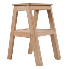 Step Karya İki Basamaklı Ahşap Tabure Merdiven (Yükseklik 55 Cm)