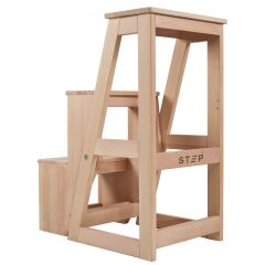 Step Pan Ahşap İçe Katlanır Basamaklı Tabure (3 Basamaklı)