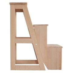 Step Pan Ahşap İçe Katlanır Basamaklı Tabure (3 Basamaklı)
